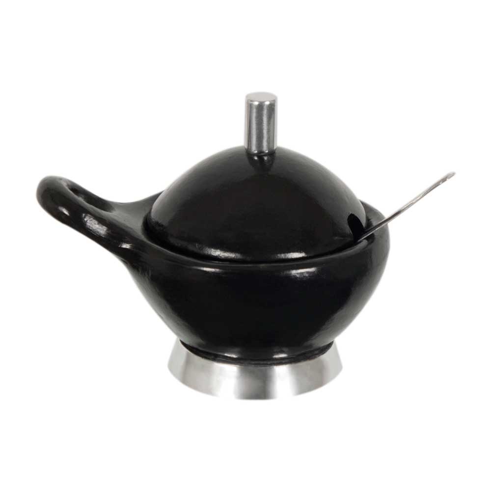 Salserita artesanal con cuchara color Negro Ref. 900 – Deko