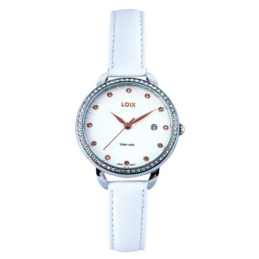 Reloj para Dama Plateado/Blanco Ref. L1114-7 – LOIX