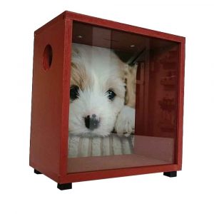 Alcancía pequeña cachorro vinotinto  Ref. MN011APV